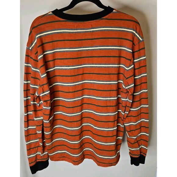 GUESS 1990s Vintage Y2K Crewneck Long Sleeve T-Shirt Striped, Size M - Picture 2 of 5